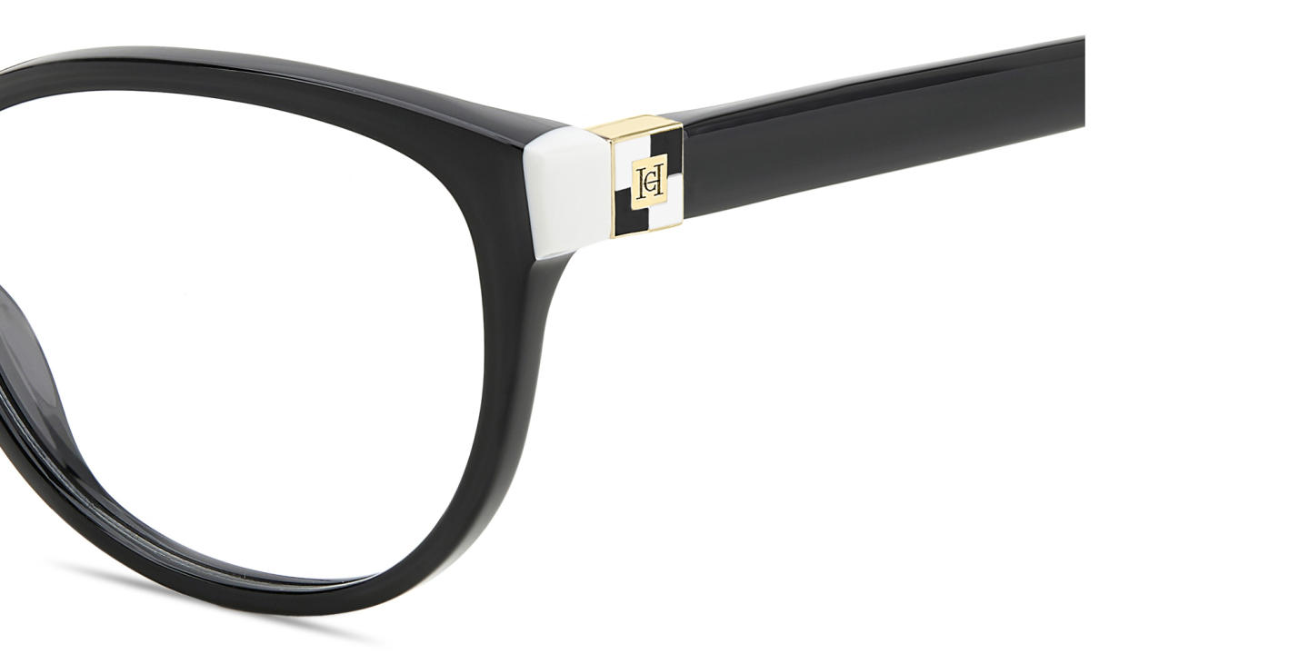 Carolina Herrera Logo Cat-Eye Eyeglasses in Black – Product Photo 2