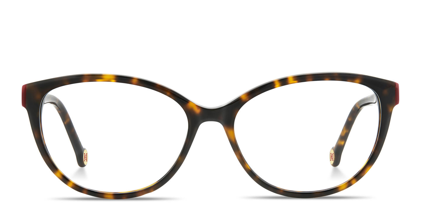 Carolina Herrera Logo Cat-Eye Eyeglasses in Havana – Product Photo 0