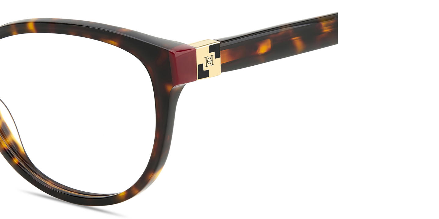 Carolina Herrera Logo Cat-Eye Eyeglasses in Havana – Product Photo 2