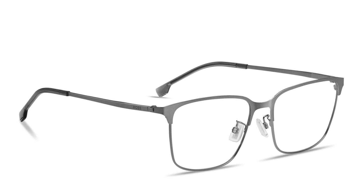 Shop Hugo Boss Logo Rectangle Eyeglasses in Silver online.