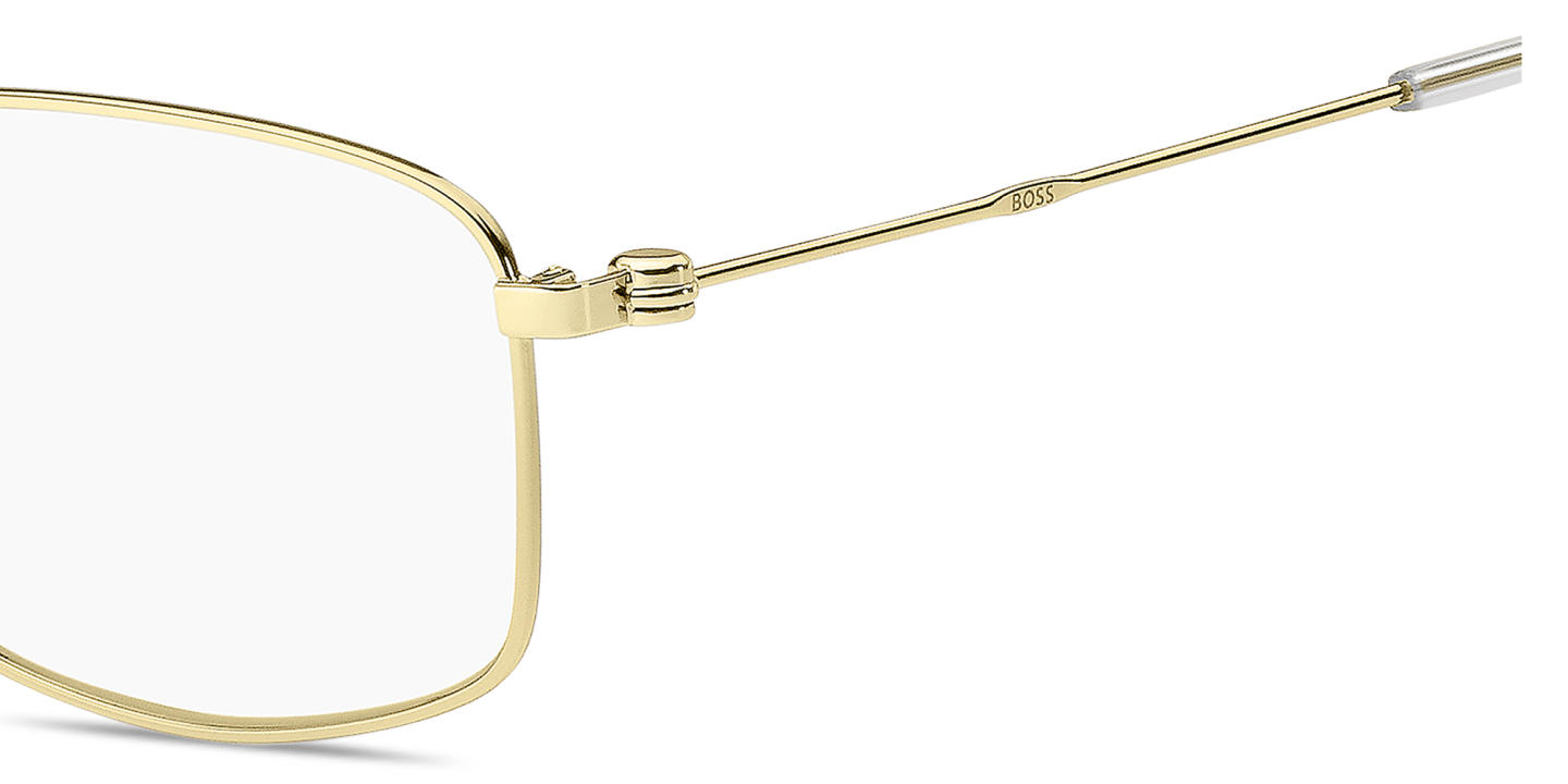 Shop Hugo Boss Logo Rectangle Eyeglasses in Gold online.