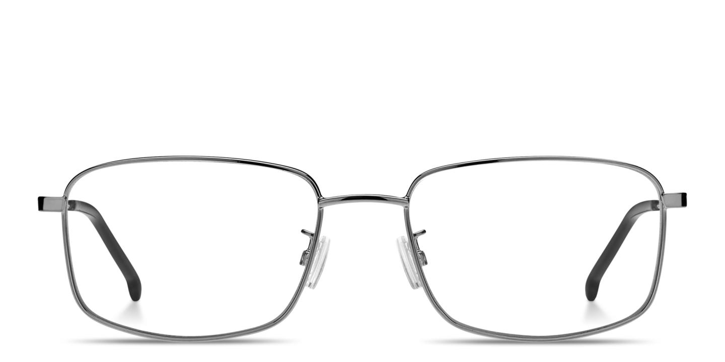 Shop Hugo Boss Logo Rectangle Eyeglasses in Silver online.