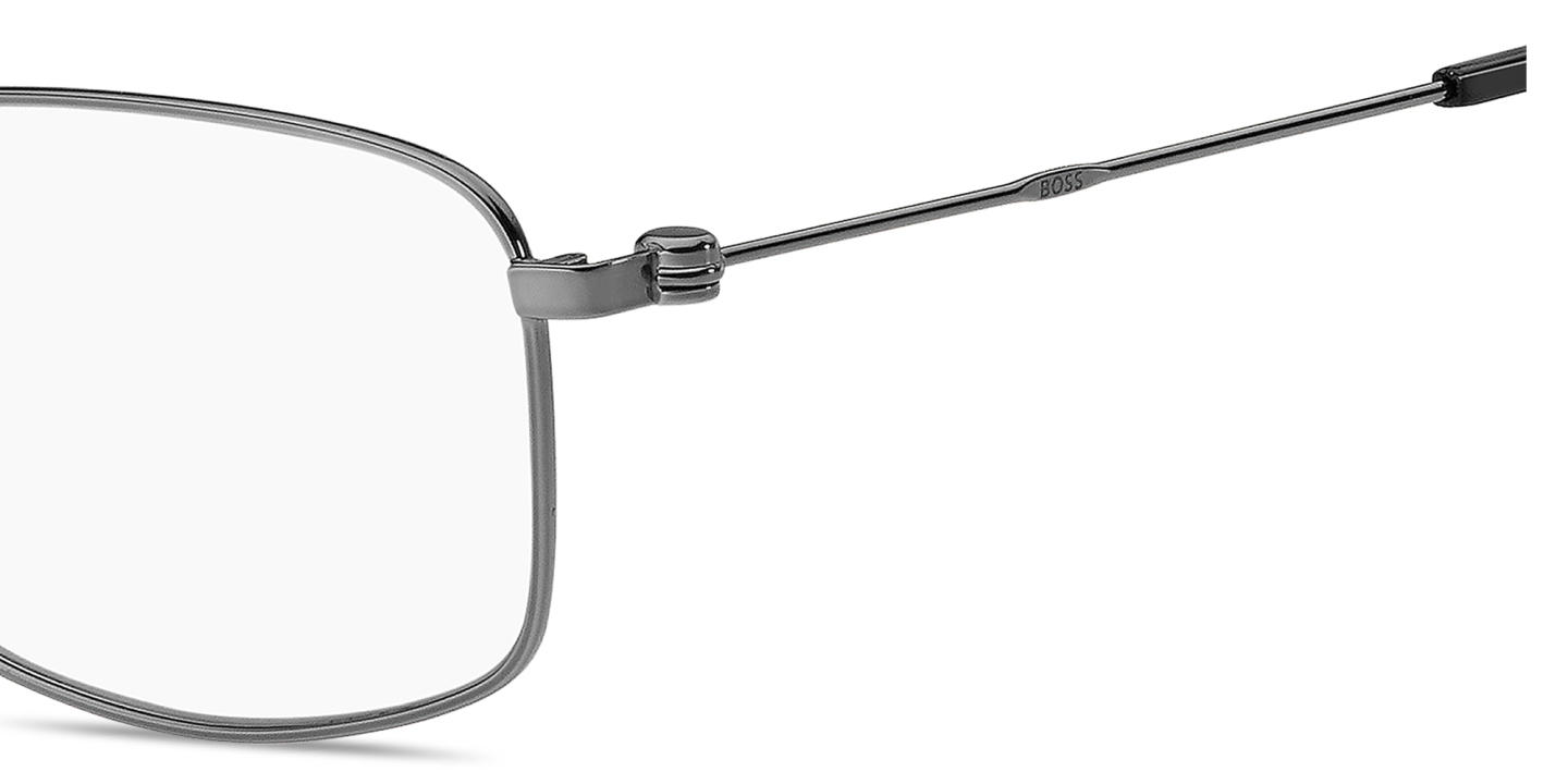 Shop Hugo Boss Logo Rectangle Eyeglasses in Silver online.