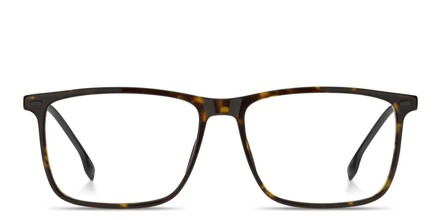 نظارات طبية مستطيلة بشعار العلامة من هوجو بوس بلون مموه - صورة المنتج 0