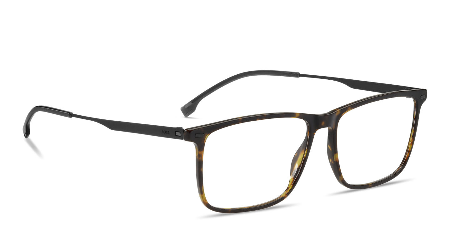 Hugo Boss Logo Rectangle Eyeglasses in Havana – Product Photo 3