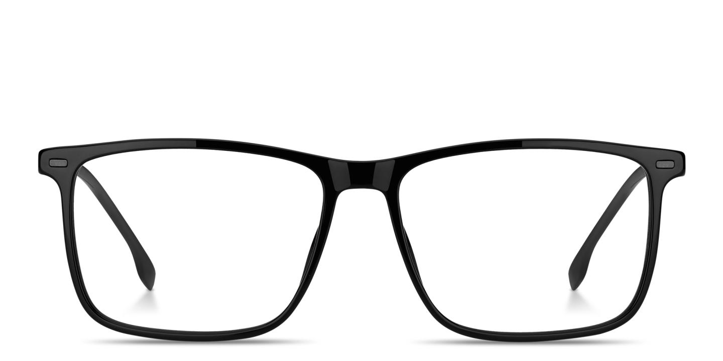 Hugo Boss Logo Rectangle Eyeglasses in Black – Product Photo 0