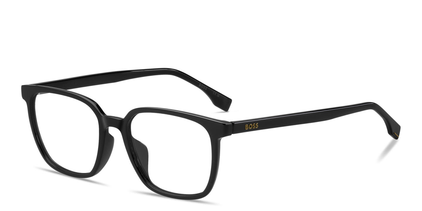 Hugo Boss Logo Square Eyeglasses in Black – Product Photo 1