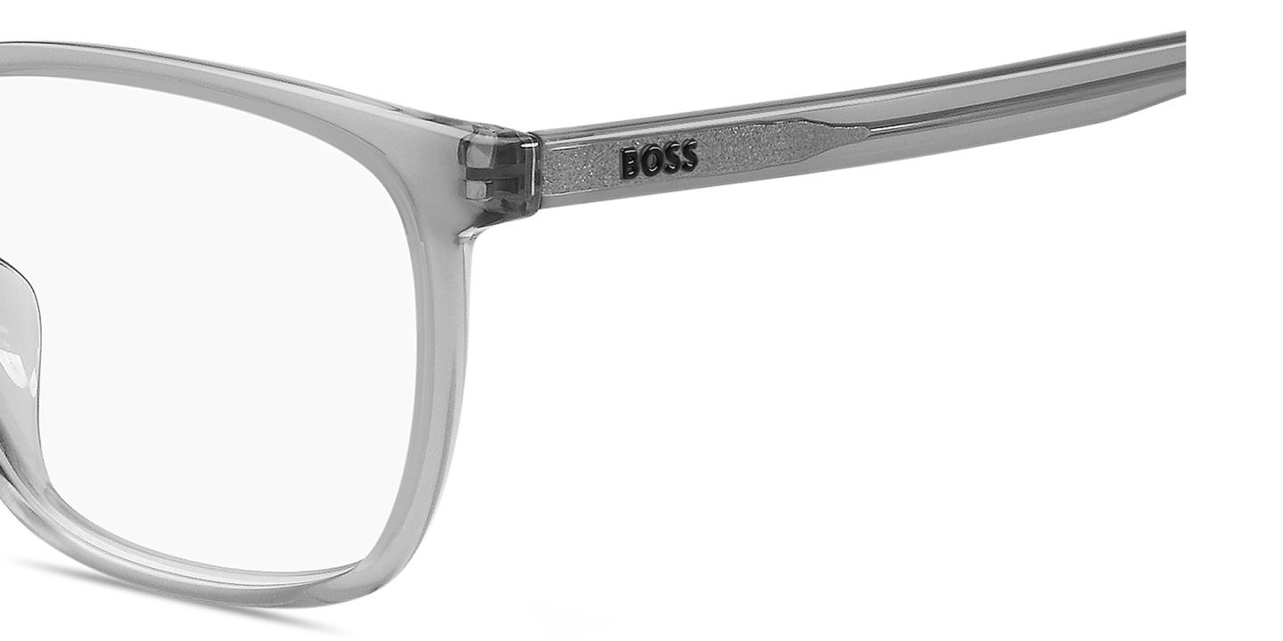 Hugo Boss Logo Square Eyeglasses in Transparent Grey – Product Photo 2