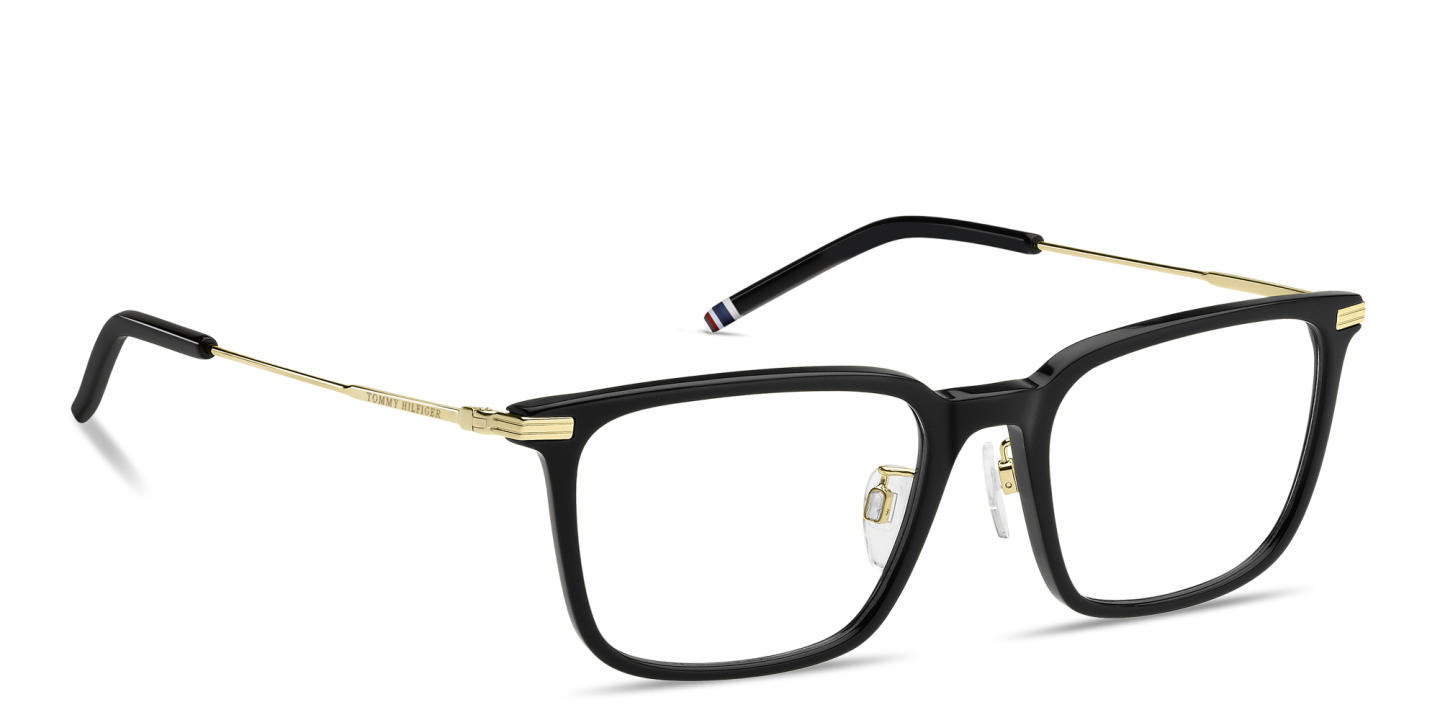Tommy Hilfiger Logo Rectangle Eyeglasses in Black – Product Photo 3