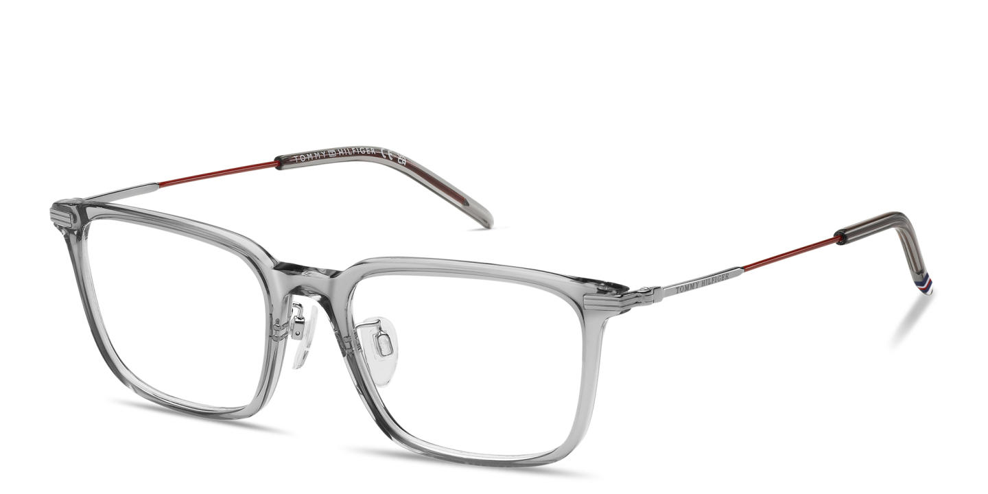 Tommy Hilfiger Logo Rectangle Eyeglasses in Grey – Product Photo 1
