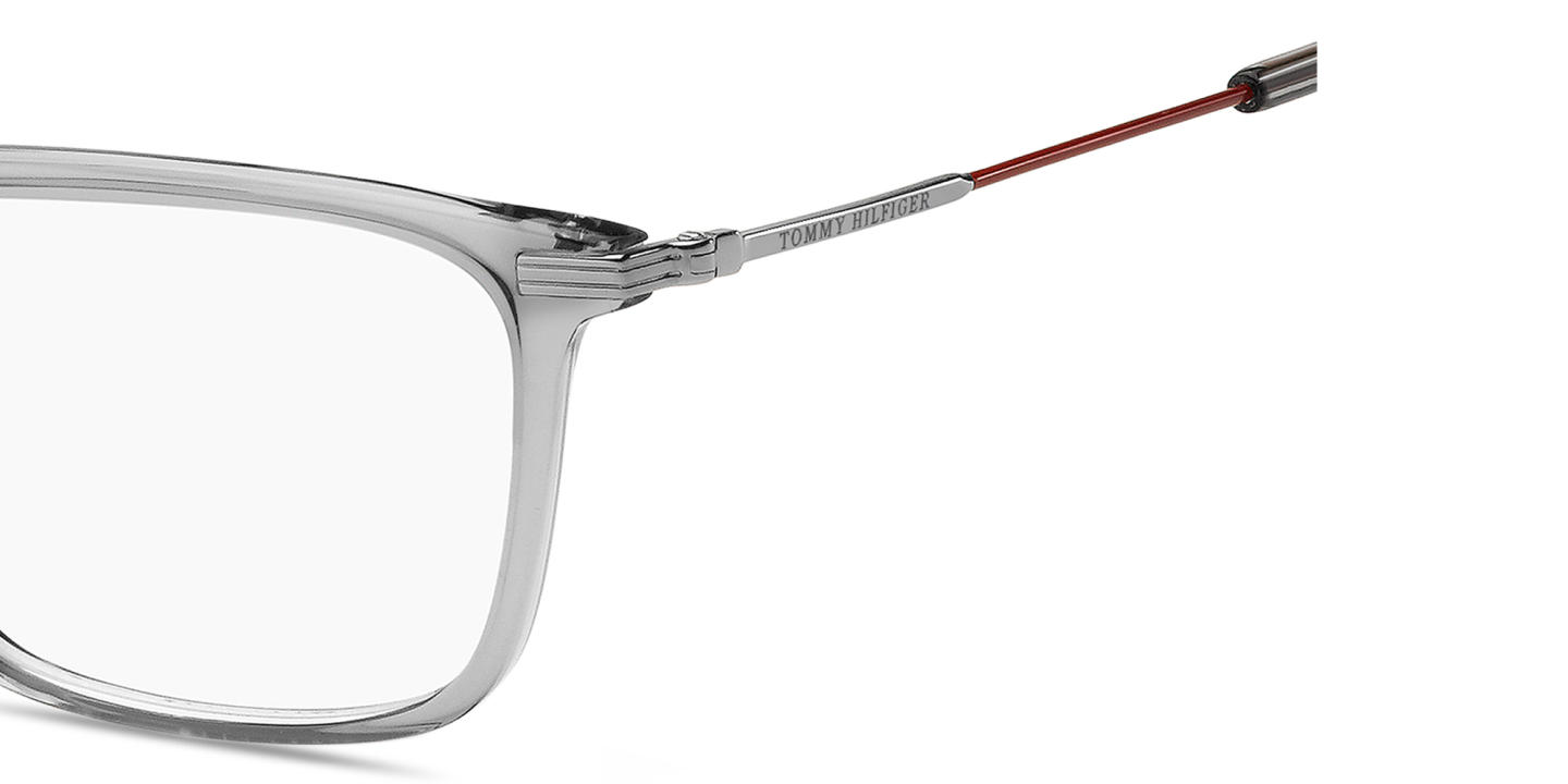 Tommy Hilfiger Logo Rectangle Eyeglasses in Grey – Product Photo 2