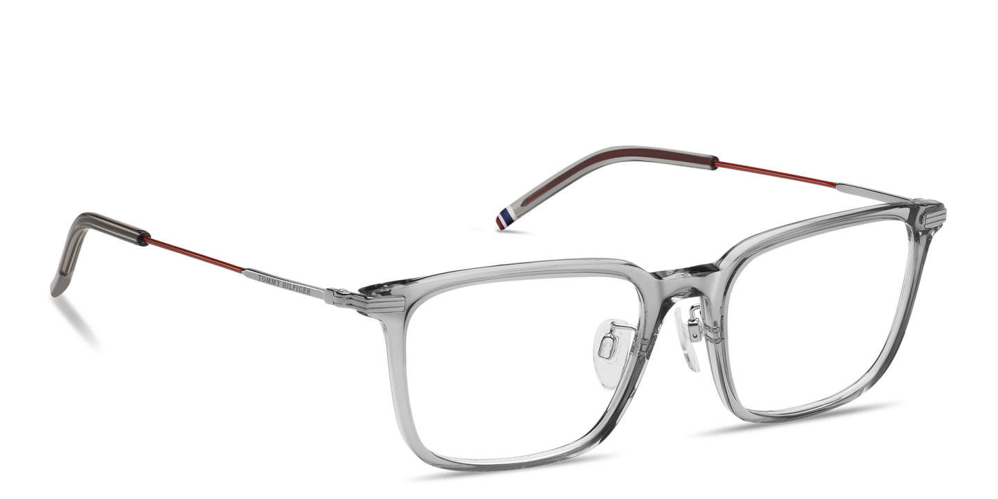 Tommy Hilfiger Logo Rectangle Eyeglasses in Grey – Product Photo 3