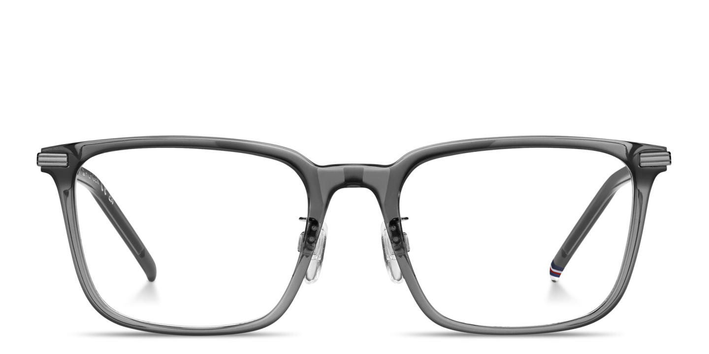 Tommy Hilfiger Logo Rectangle Eyeglasses in Dark Grey – Product Photo 0