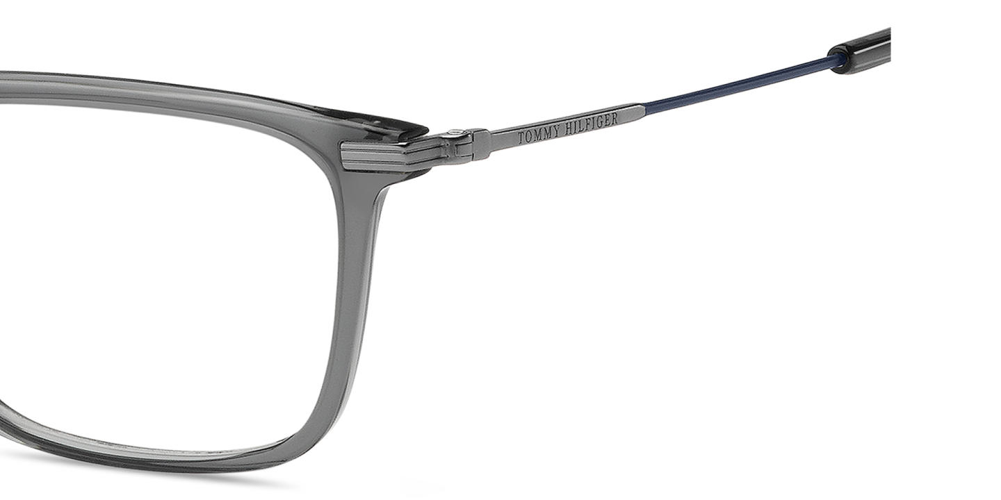 Tommy Hilfiger Logo Rectangle Eyeglasses in Dark Grey – Product Photo 2