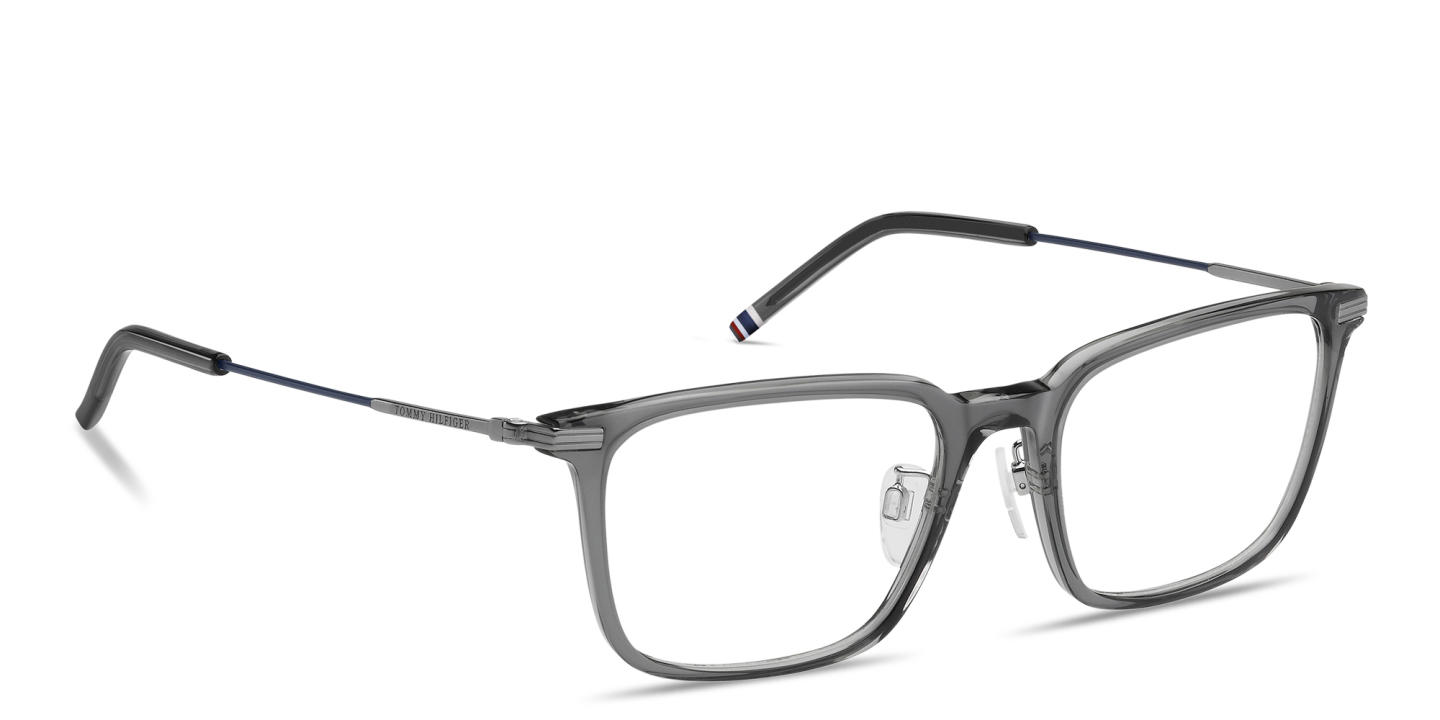 Tommy Hilfiger Logo Rectangle Eyeglasses in Dark Grey – Product Photo 3