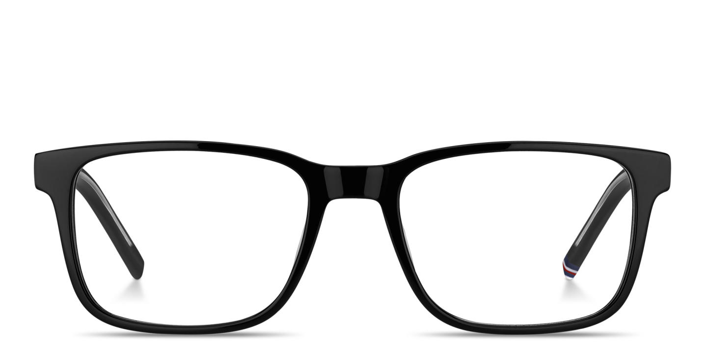 Tommy Hilfiger Logo Rectangle Eyeglasses in Black – Product Photo 0