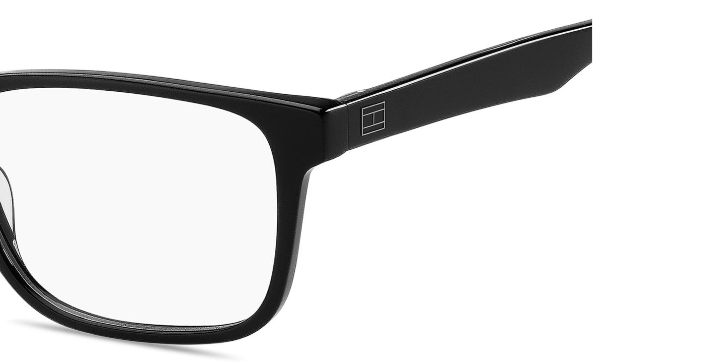 Tommy Hilfiger Logo Rectangle Eyeglasses in Black – Product Photo 2