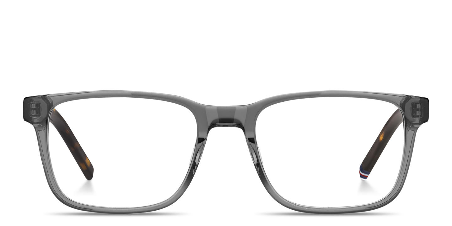 Tommy Hilfiger Logo Rectangle Eyeglasses in Grey – Product Photo 0