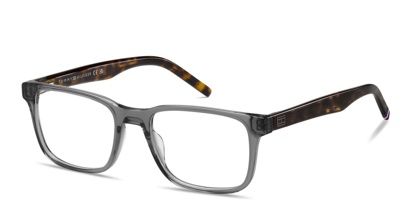 Tommy Hilfiger Logo Rectangle Eyeglasses in Grey – Product Photo 1