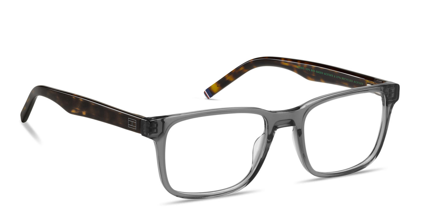 Tommy Hilfiger Logo Rectangle Eyeglasses in Grey – Product Photo 3