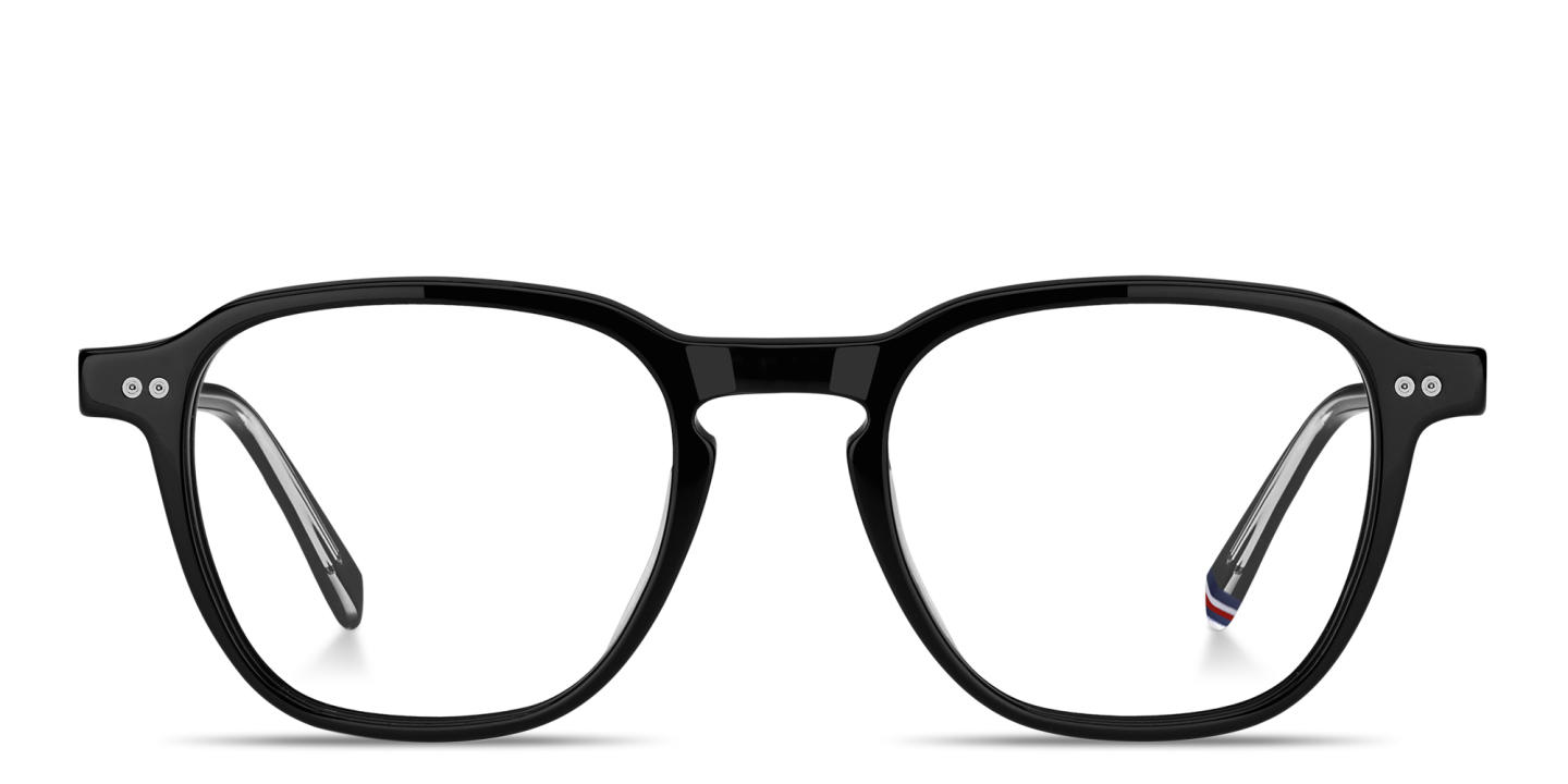 Tommy Hilfiger Logo Square Eyeglasses in Silver – Product Photo 0