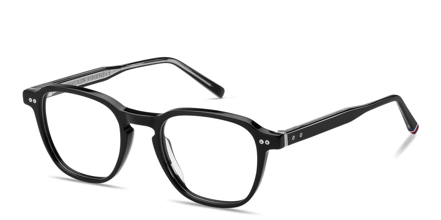 Tommy Hilfiger Logo Square Eyeglasses in Silver – Product Photo 1