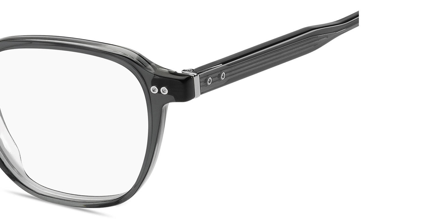 Tommy Hilfiger Logo Square Eyeglasses in Transparent Grey – Product Photo 2