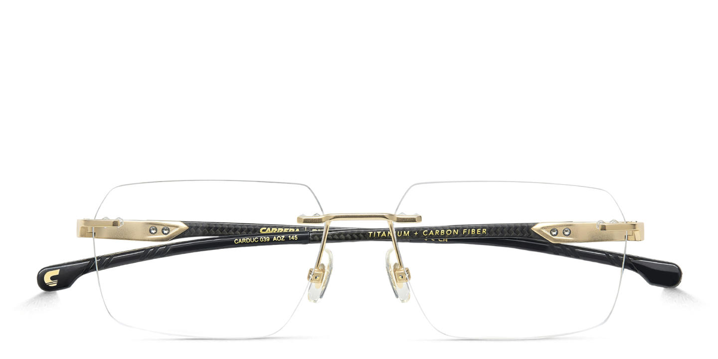 Carrera Ducati Carduc Rimless Rectangle Eyeglasses in Gold – Product Photo 2