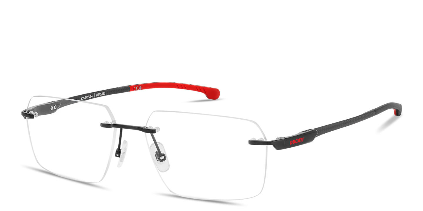 Shop Carrera Ducati Carduc Rimless Rectangle Eyeglasses in Matte Black online.