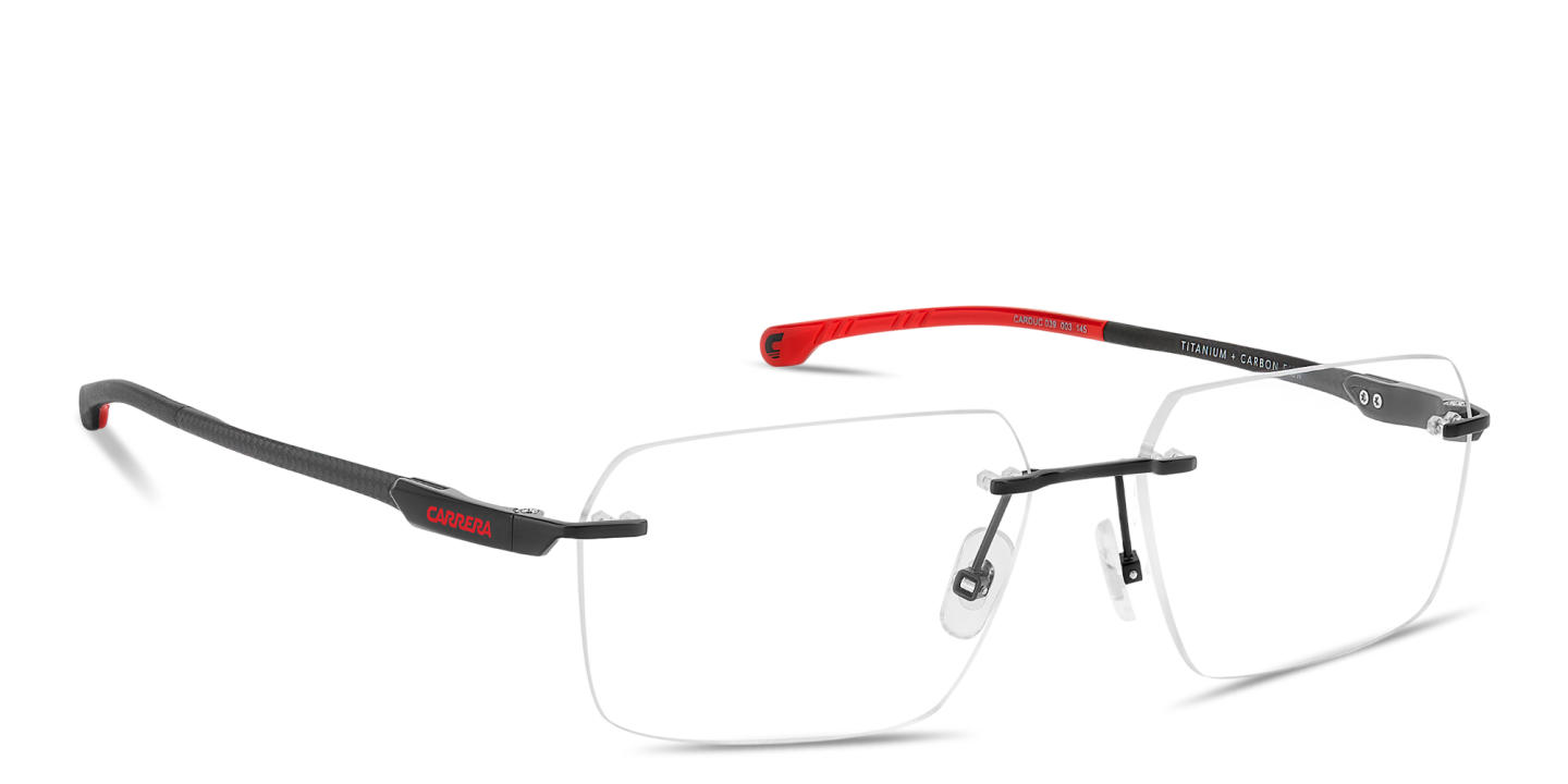 Shop Carrera Ducati Carduc Rimless Rectangle Eyeglasses in Matte Black online.