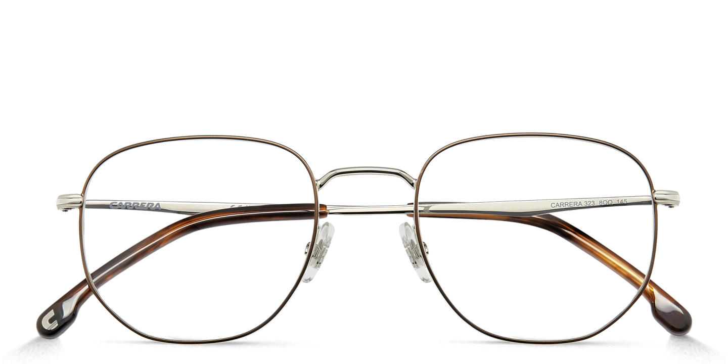 Carrera Logo Irregular Eyeglasses in Brown – Product Photo 2