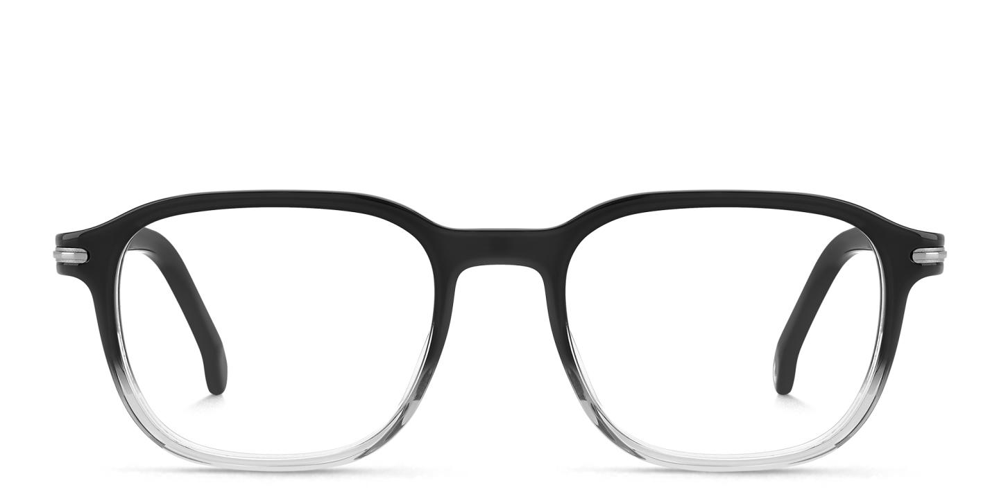 Shop Carrera Logo Square Eyeglasses in Black online.