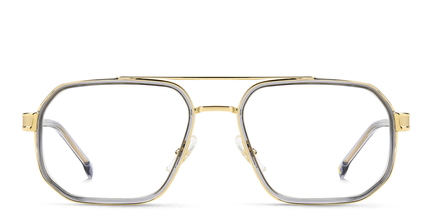 Shop Carrera Logo Aviator Eyeglasses in Gold online.