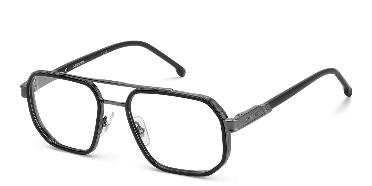 Shop Carrera Logo Aviator Eyeglasses in Gunmetal online.