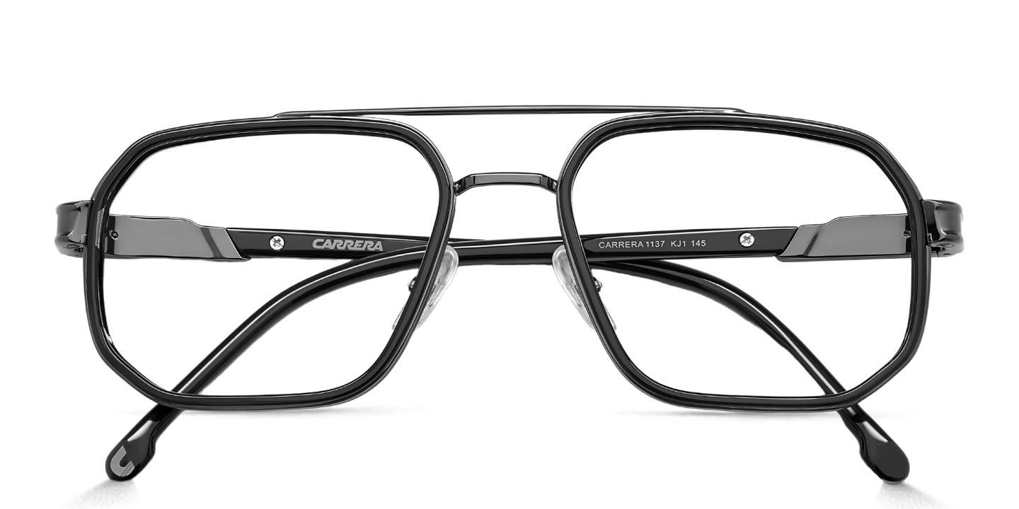Shop Carrera Logo Aviator Eyeglasses in Gunmetal online.