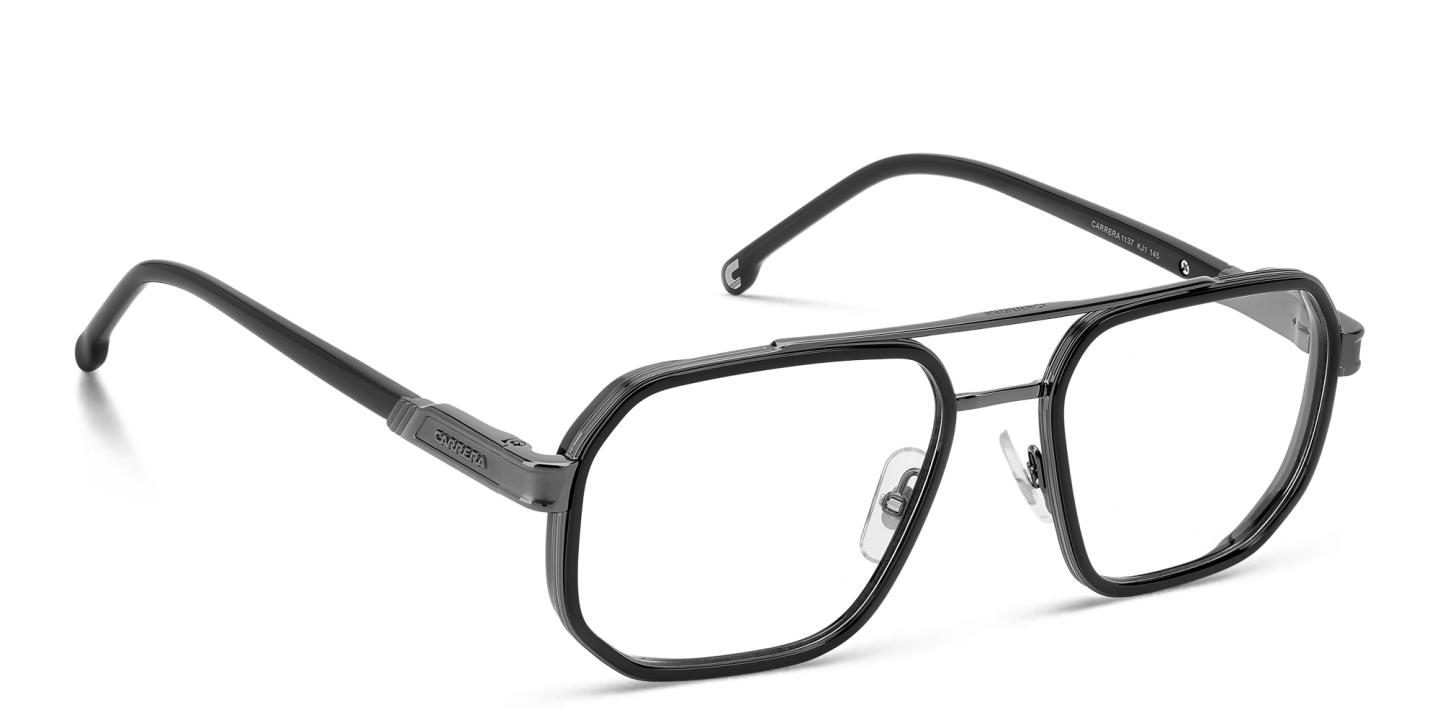 Shop Carrera Logo Aviator Eyeglasses in Gunmetal online.