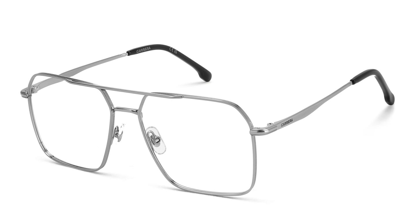 Shop Carrera Logo Aviator Eyeglasses in Silver online.
