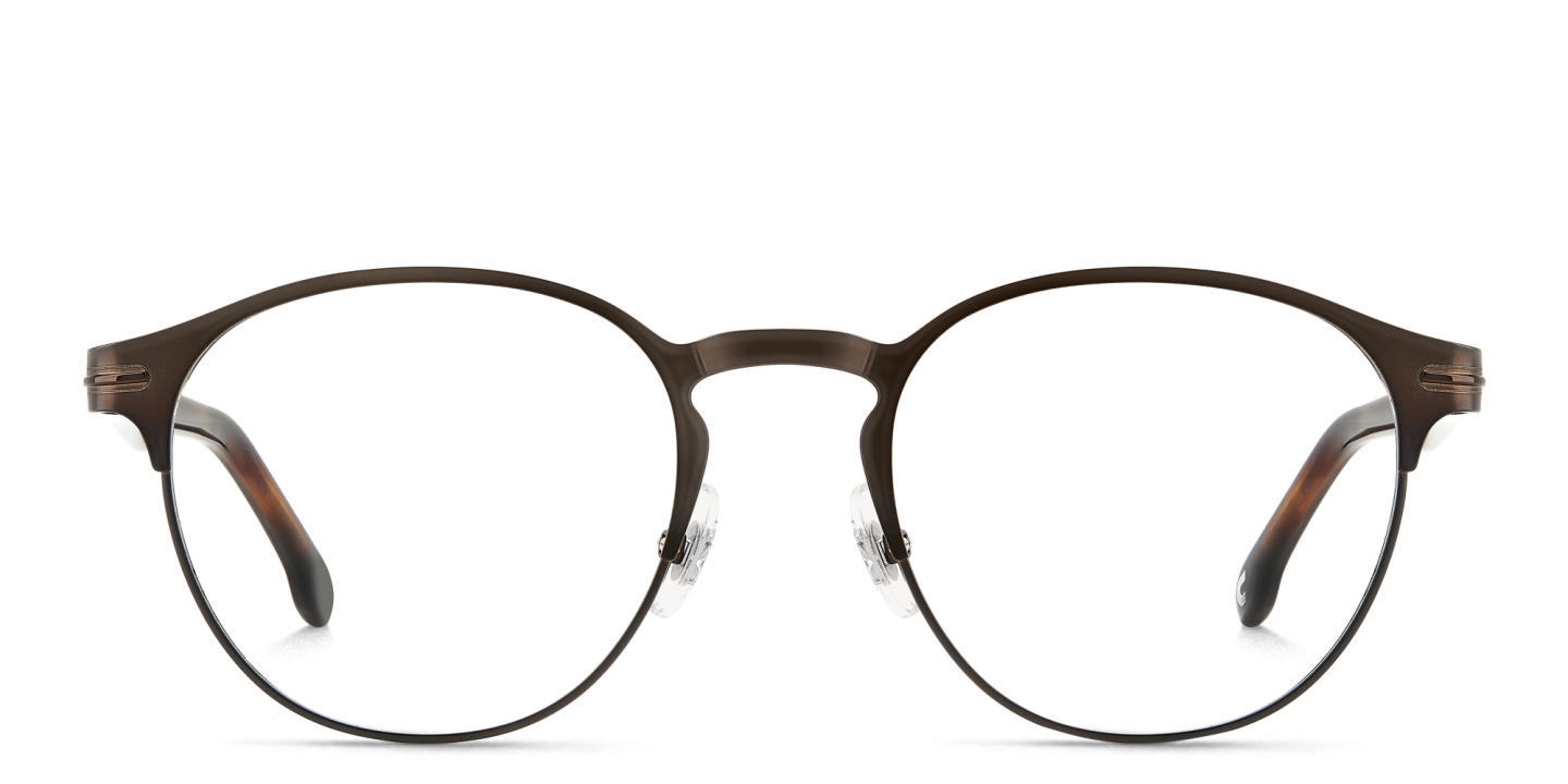 Shop Carrera Logo Round Eyeglasses in Brown online.