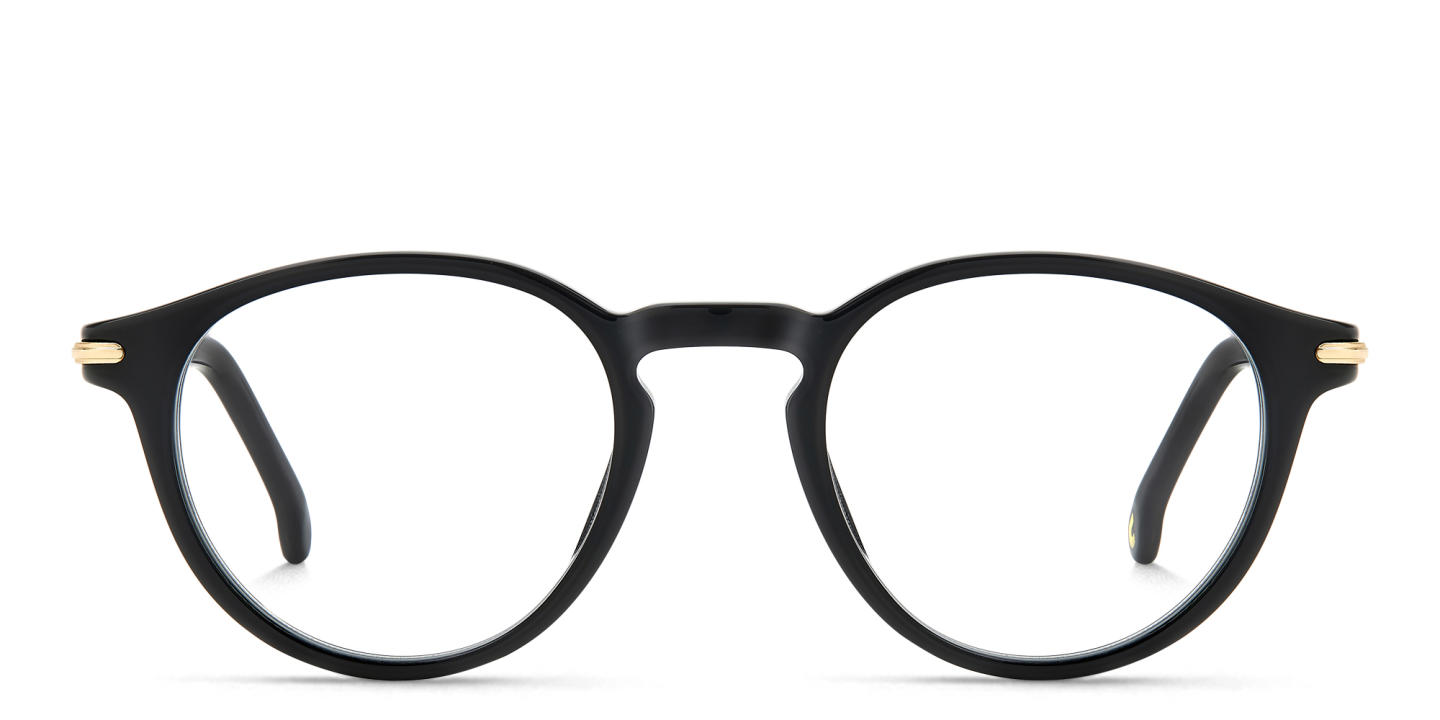 Shop Carrera Unisex Logo Round Eyeglasses in Black online.