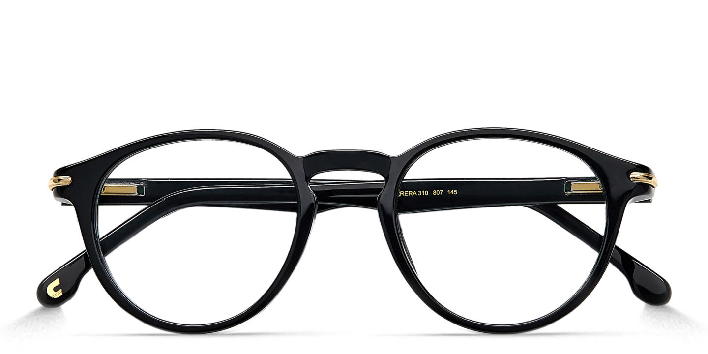 Shop Carrera Unisex Logo Round Eyeglasses in Black online.