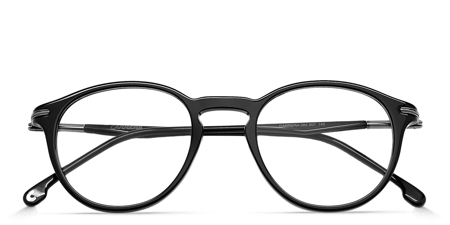 Shop Carrera Logo Unisex Round Eyeglasses in Black online.
