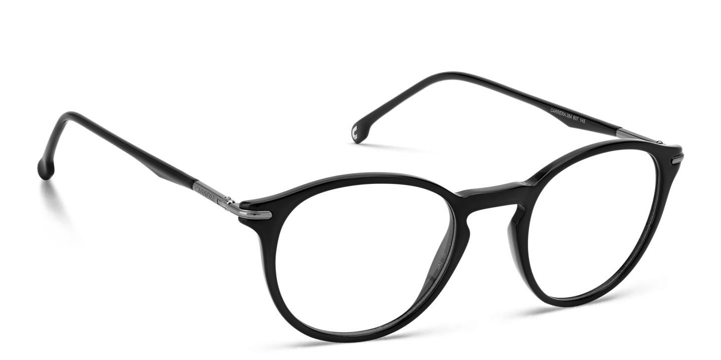 Shop Carrera Logo Unisex Round Eyeglasses in Black online.