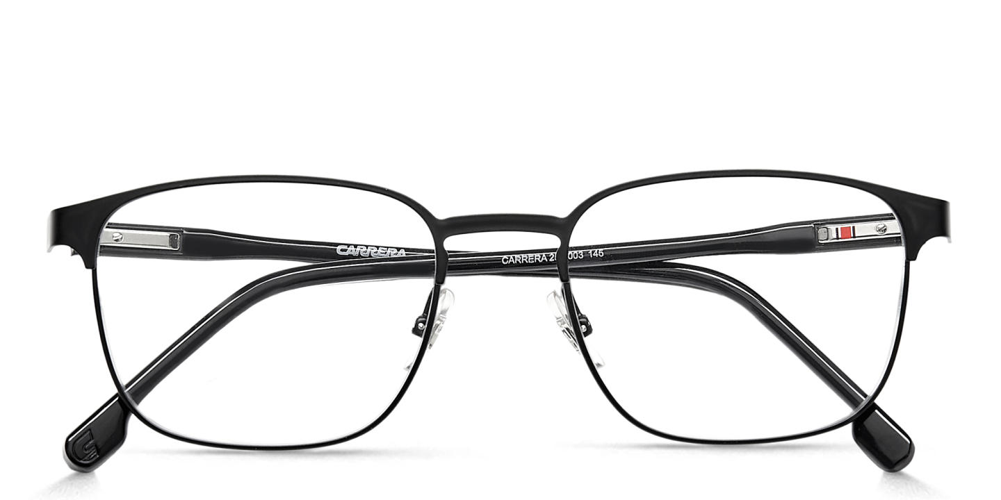 Shop Carrera Logo Square Eyeglasses in Black online.