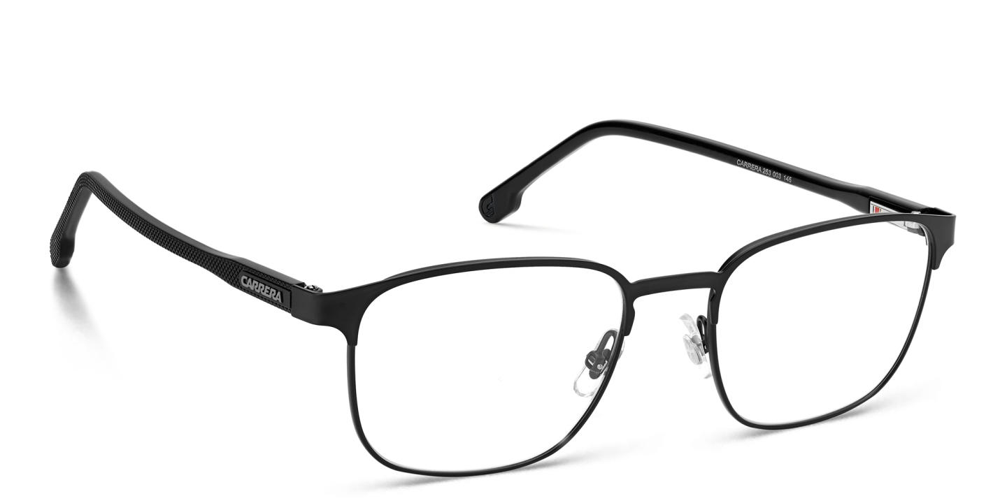 Shop Carrera Logo Square Eyeglasses in Black online.