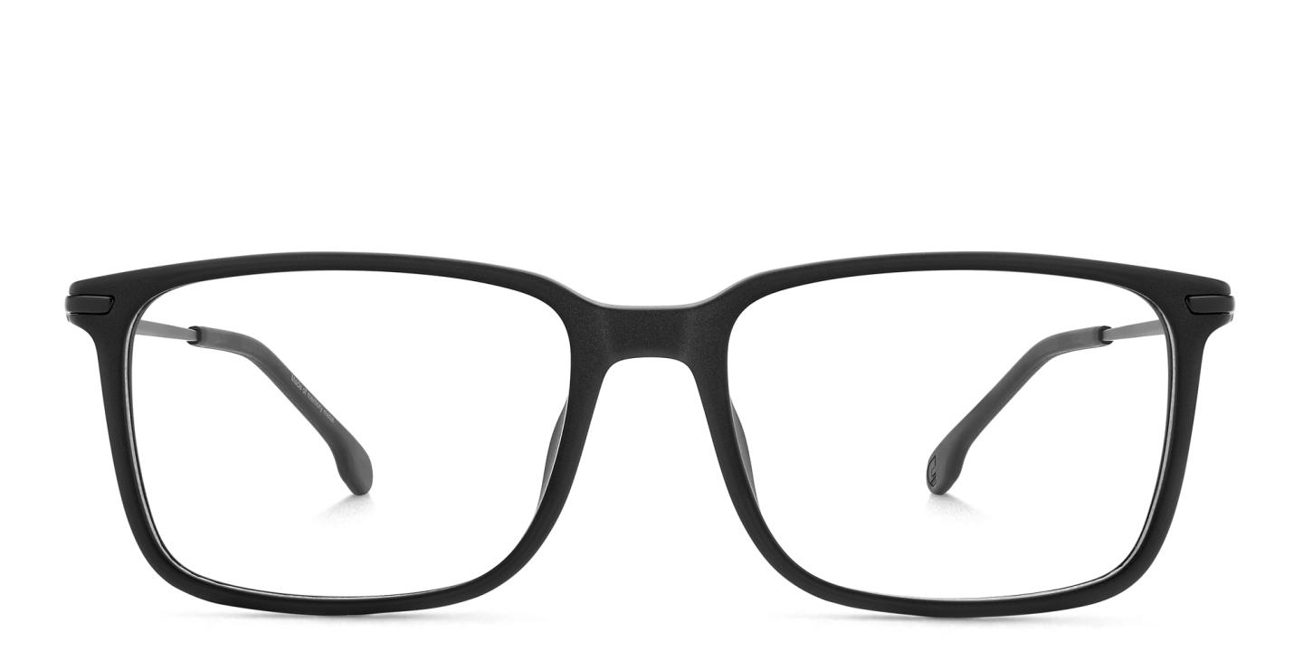 Shop Carrera Logo Rectangle Eyeglasses in Black online.