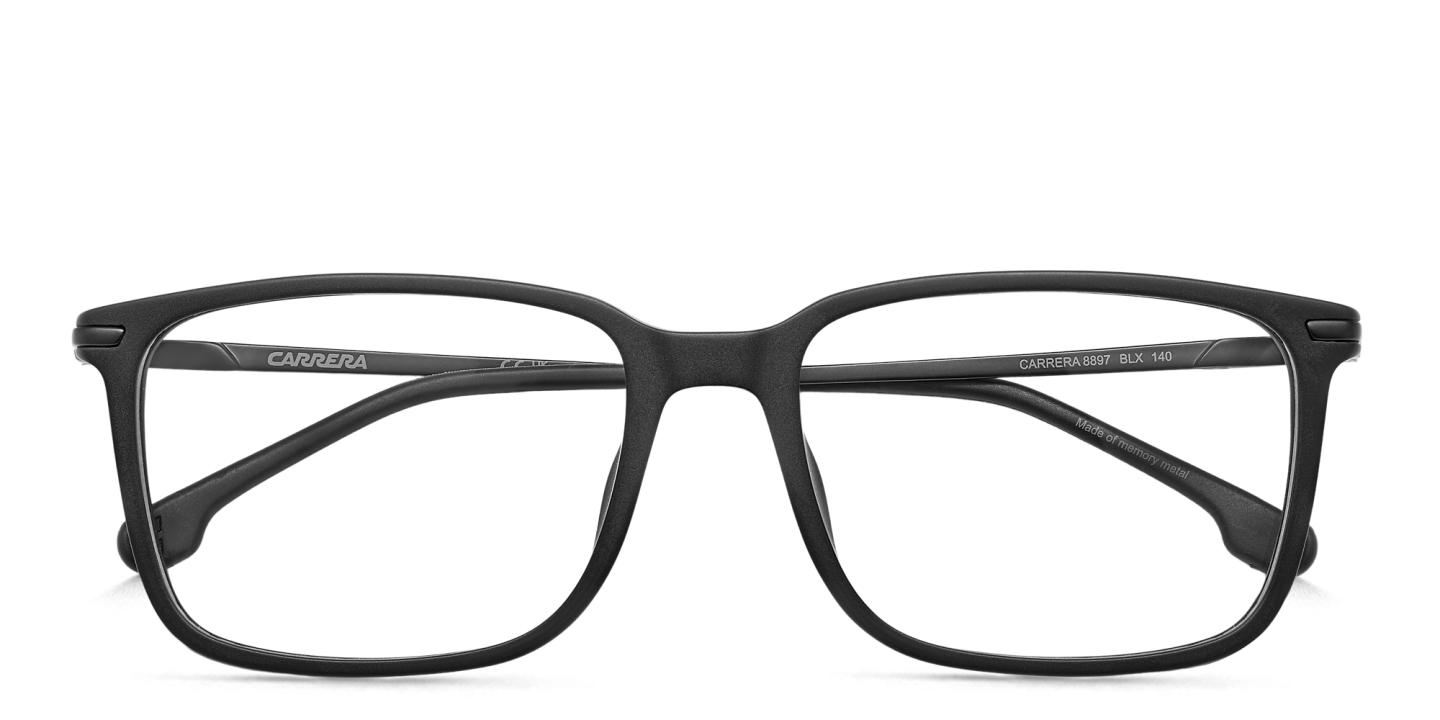 Shop Carrera Logo Rectangle Eyeglasses in Black online.