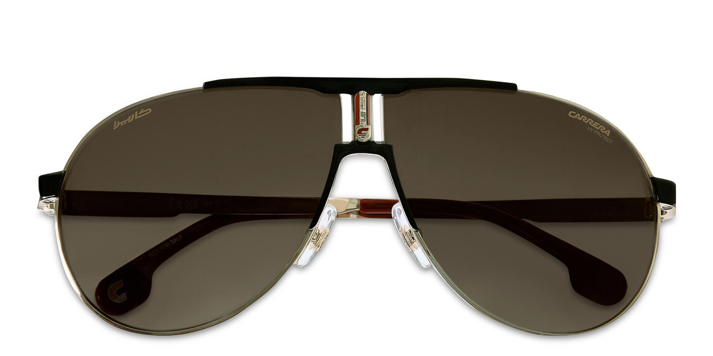 Shop Carrera Unisex Aviator Sunglasses in Gold online.