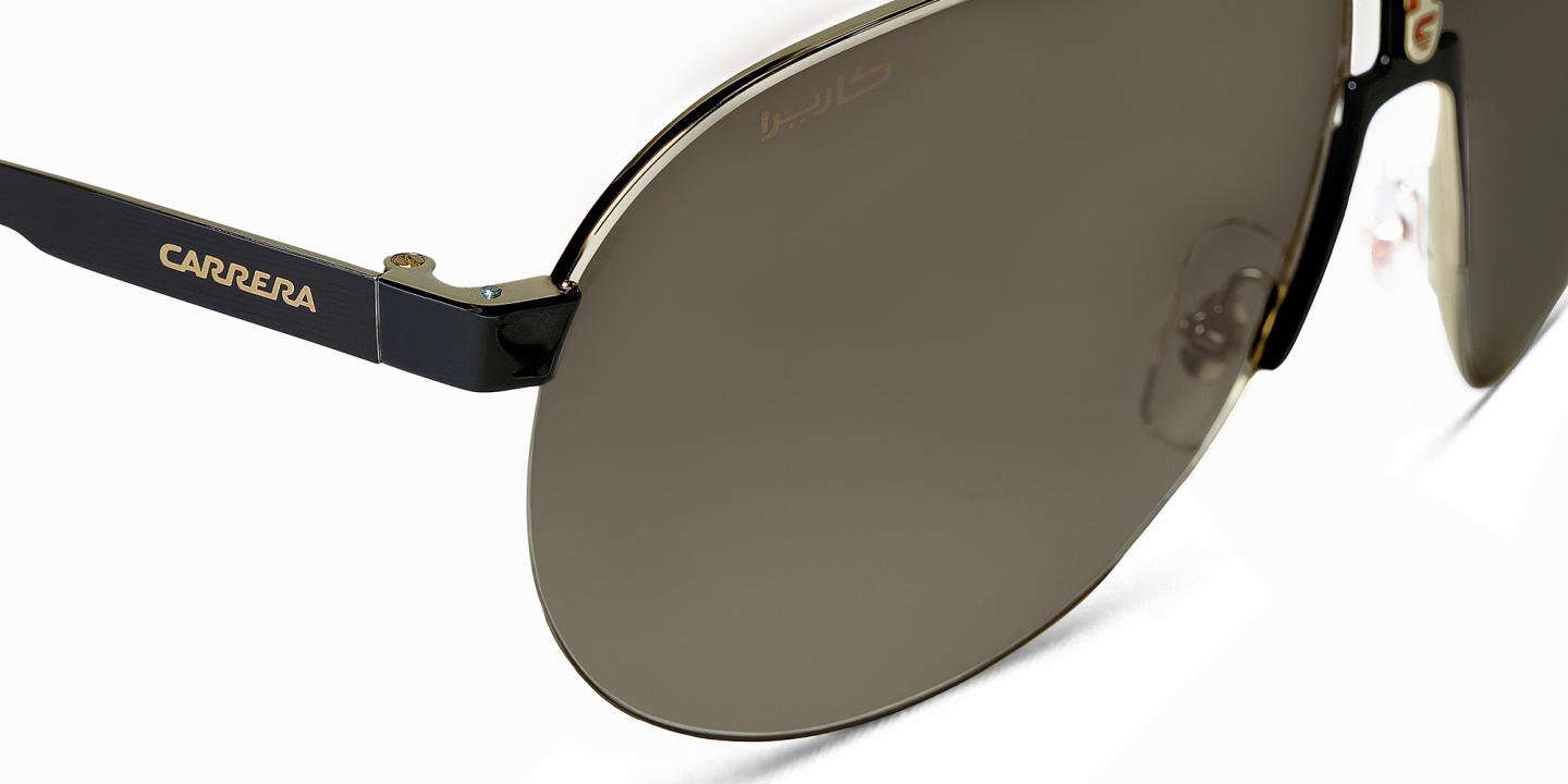 Shop Carrera Unisex Aviator Sunglasses in Gold online.