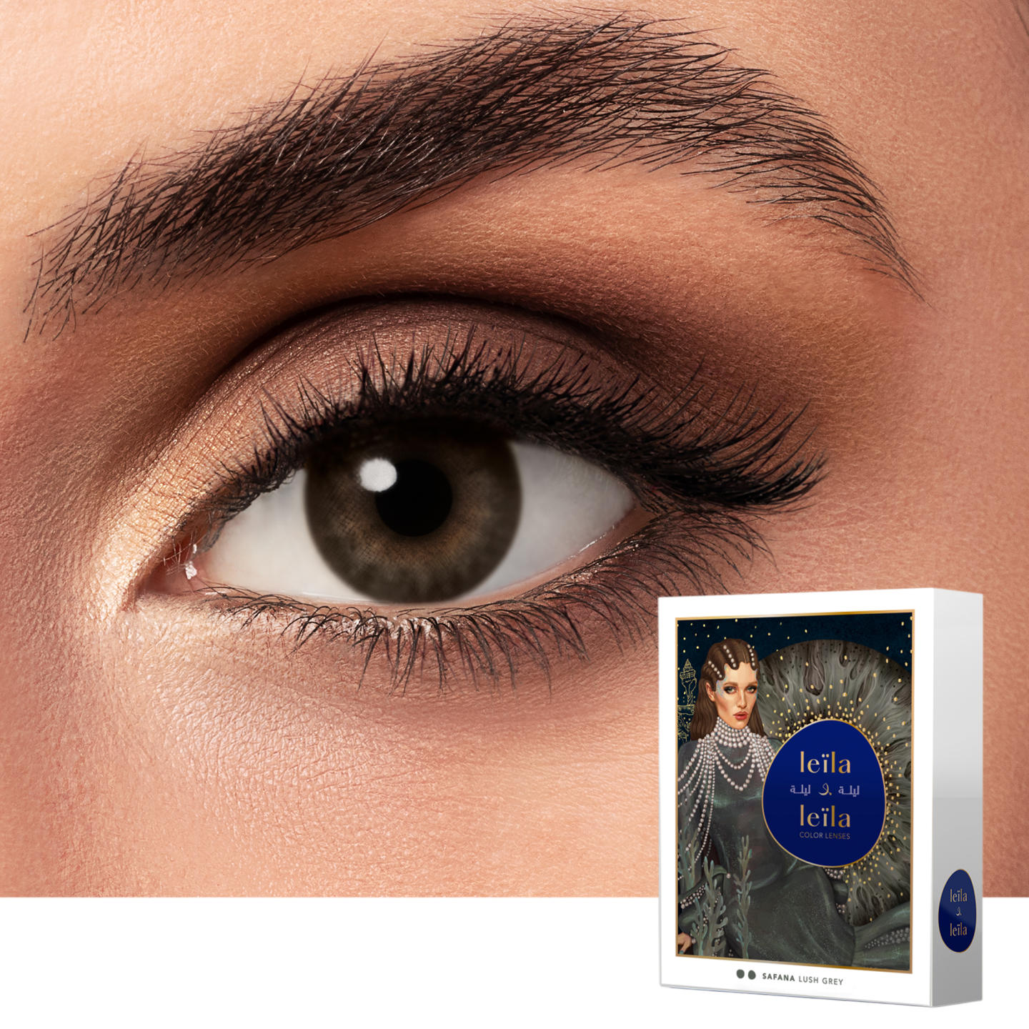 LEILA & LEILA Monthly Color Contact Lenses - Safana Lush Grey in Safana Lush Grey – Product Photo 0