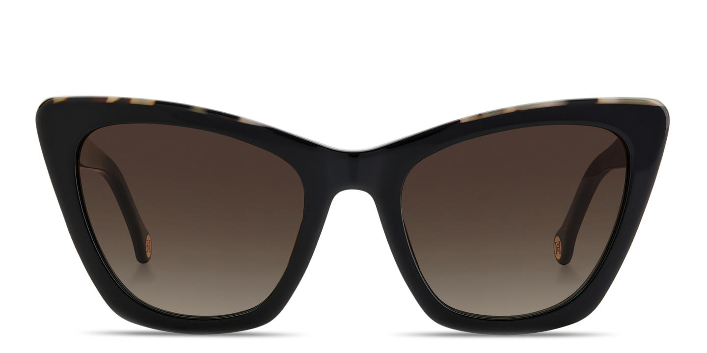 Carolina Herrera Logo Cat-Eye Sunglasses in Black Havana – Product Photo 0
